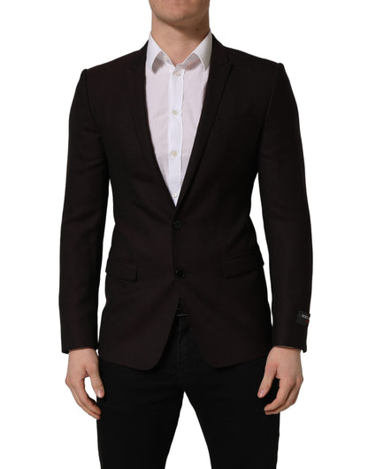 Chaqueta Dolce & Gabbana de hombre de lana marrón dorada con botonadura sencilla