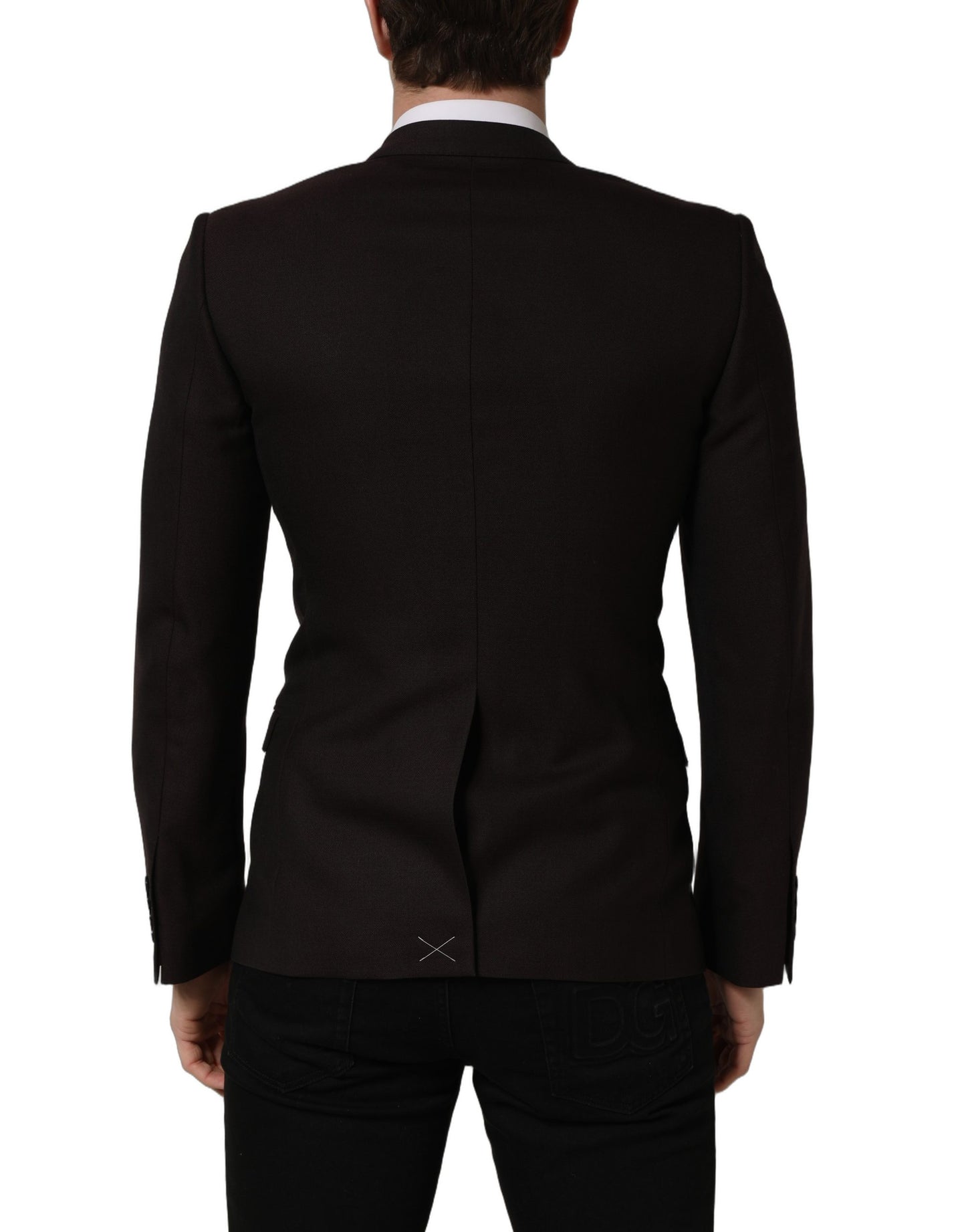 Chaqueta Dolce & Gabbana de hombre de lana marrón dorada con botonadura sencilla