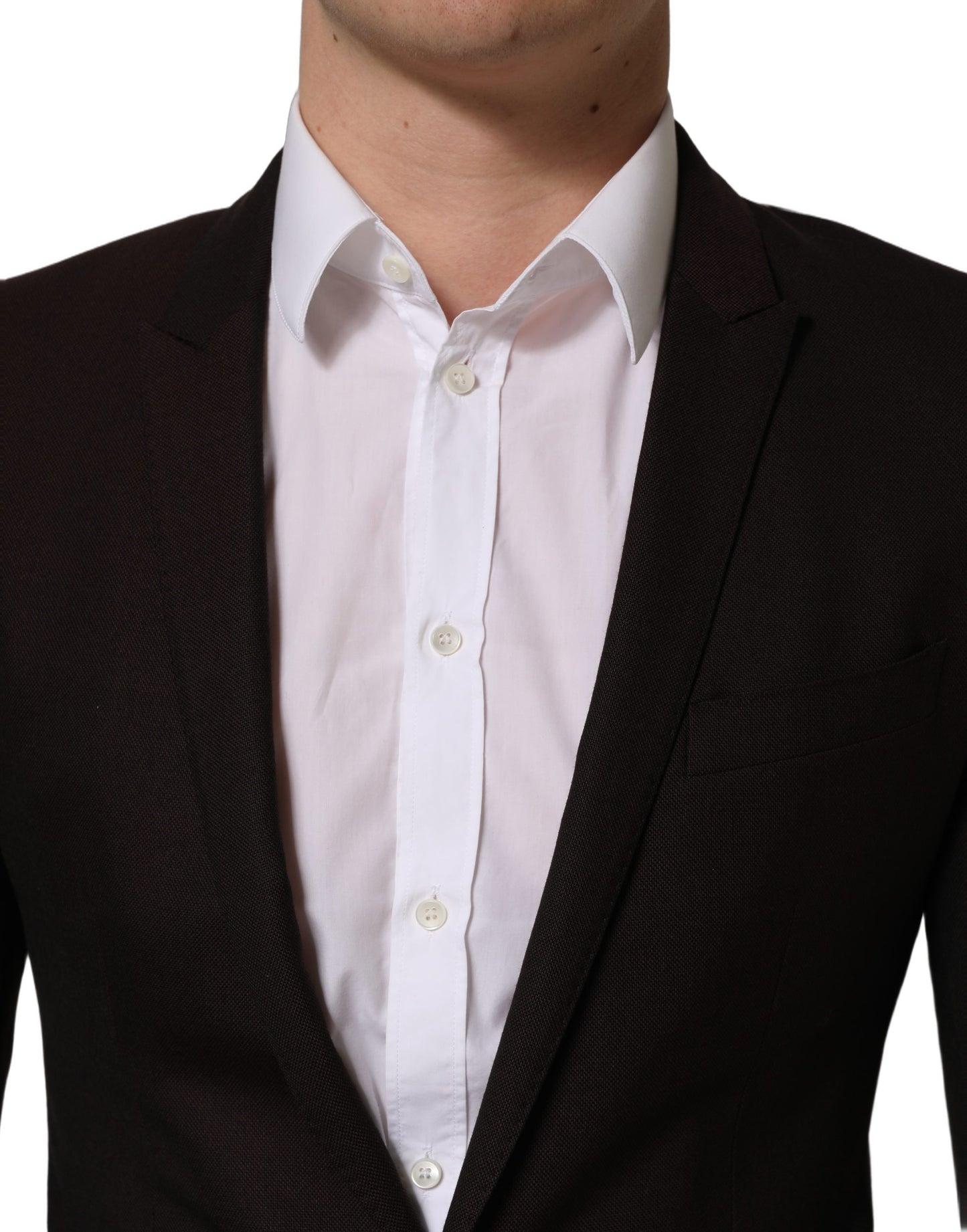 Chaqueta Dolce & Gabbana de hombre de lana marrón dorada con botonadura sencilla