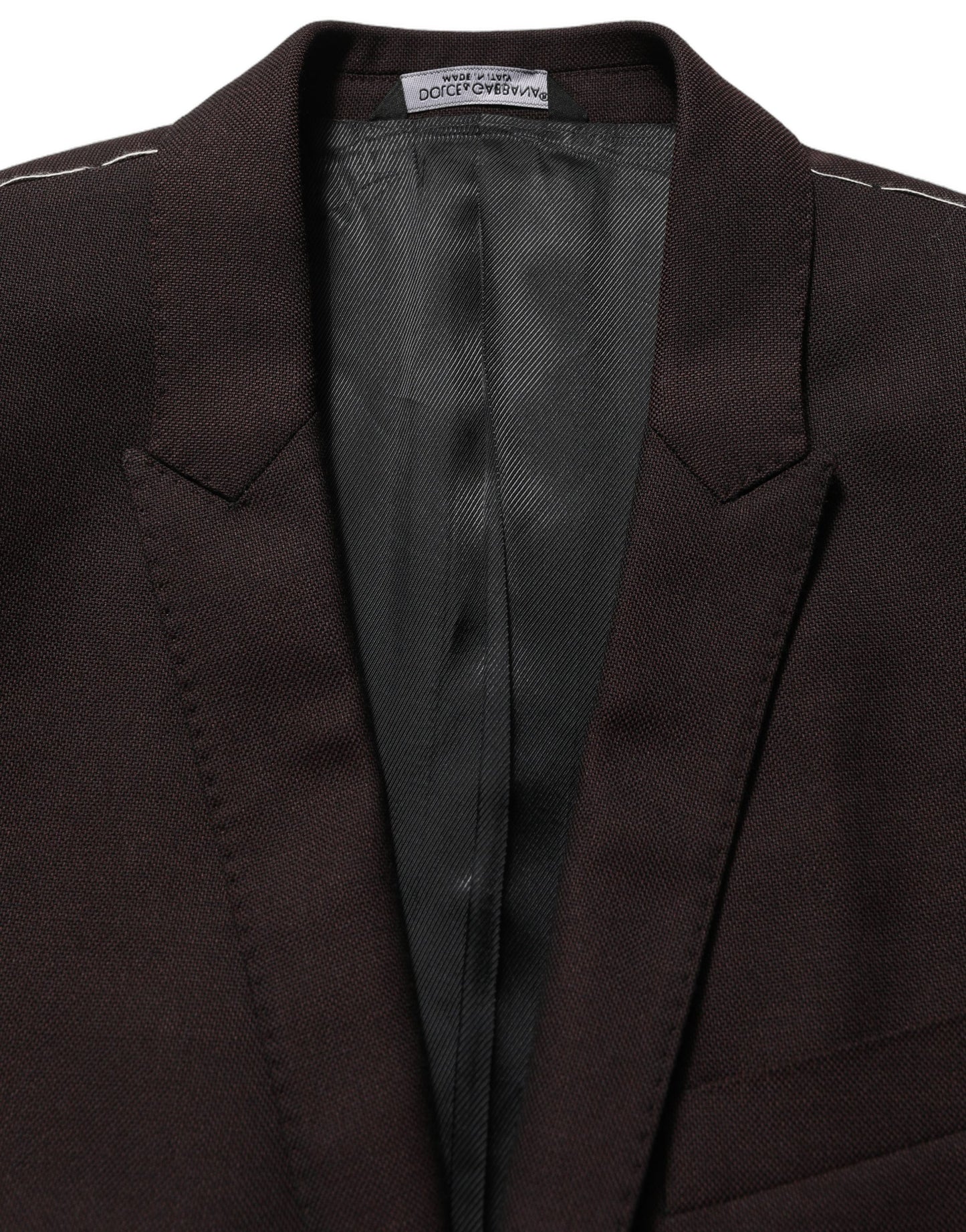 Chaqueta Dolce & Gabbana de hombre de lana marrón dorada con botonadura sencilla