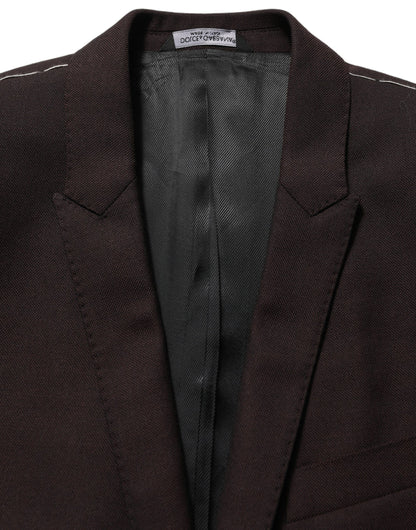 Chaqueta Dolce & Gabbana de hombre de lana marrón dorada con botonadura sencilla