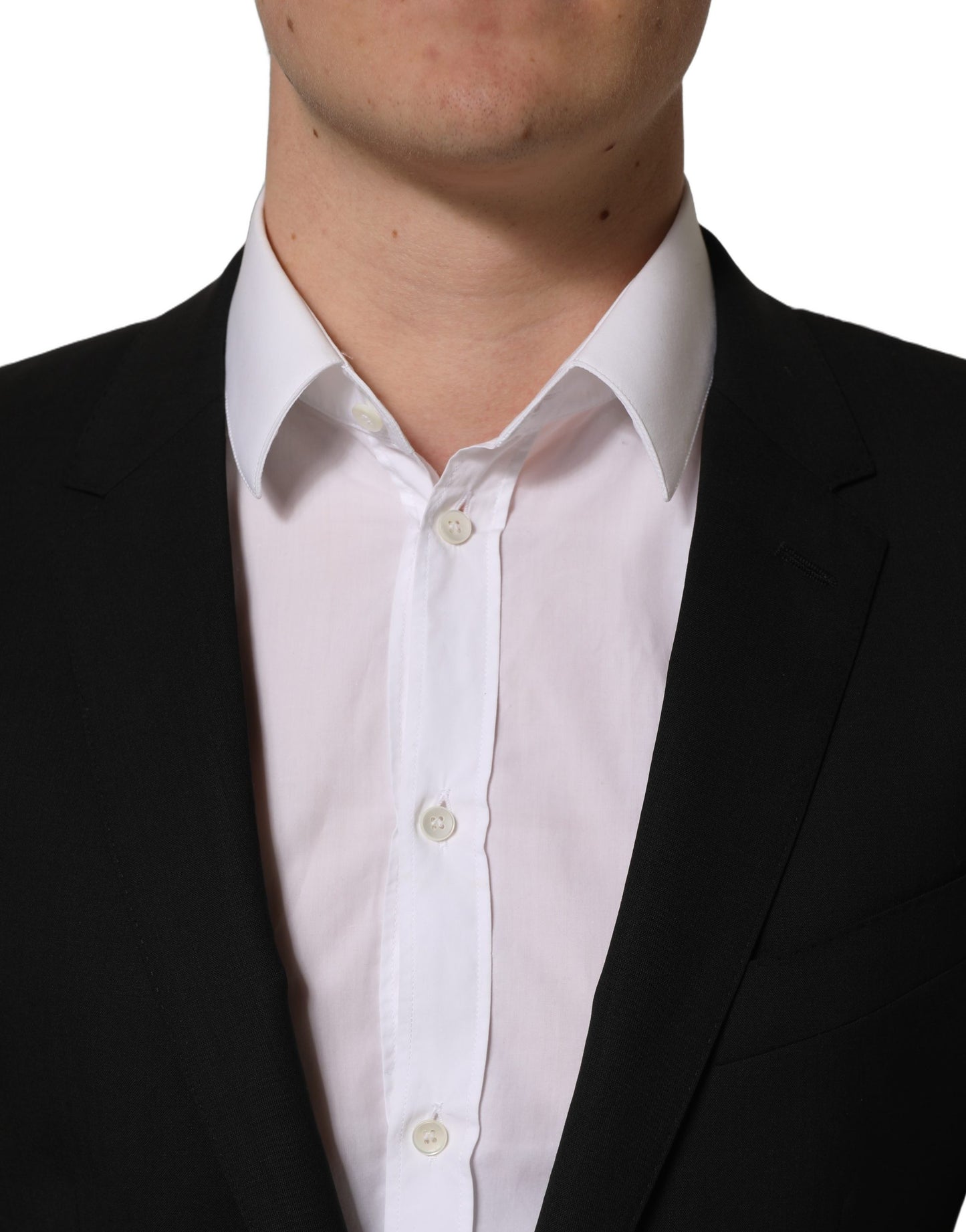 Veste blazer droite en laine noire Dolce & Gabbana