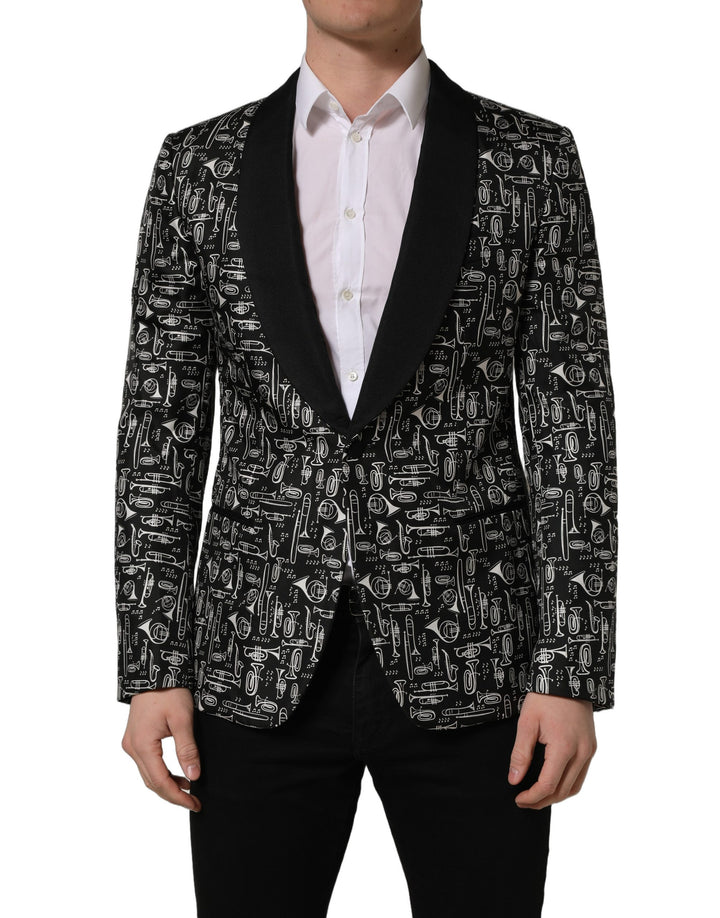 Veste Manteau Blazer Noir Orné de Cristaux Dolce & Gabbana
