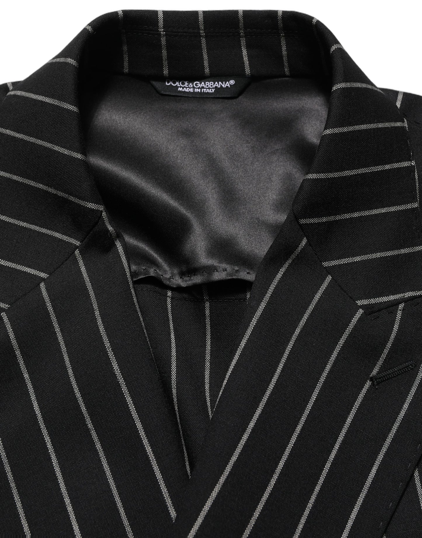Chaqueta cruzada de lana Dolce & Gabbana con rayas negras