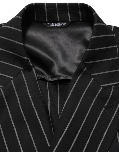 Chaqueta cruzada de lana Dolce & Gabbana con rayas negras