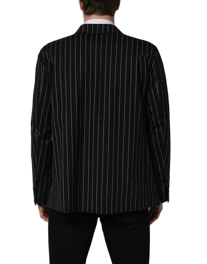 Chaqueta cruzada de lana Dolce & Gabbana con rayas negras