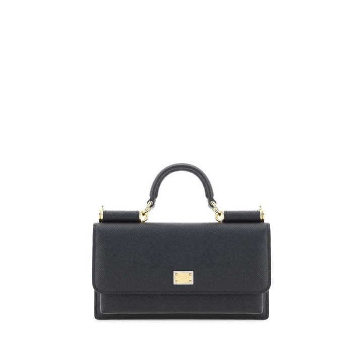 Bolso de Hombro de Piel de Becerro Negra Bos Taurus Dolce & Gabbana