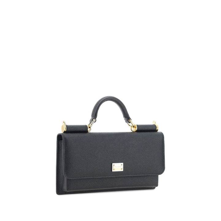 Bolso de Hombro de Piel de Becerro Negra Bos Taurus Dolce & Gabbana