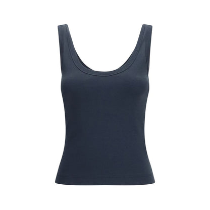 Camiseta de algodón azul Brunello Cucinelli