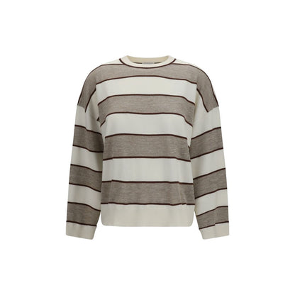 Sudadera de lana beige Oves Aries de Brunello Cucinelli