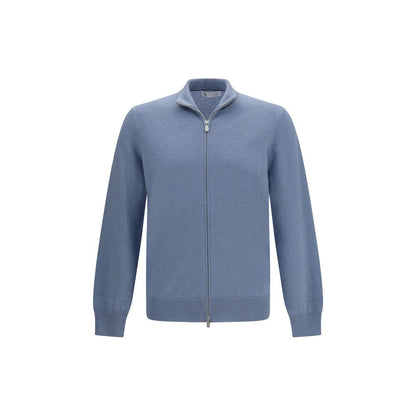 Cardigan Brunello Cucinelli bleu en cachemire