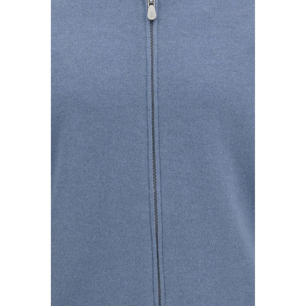 Cardigan Brunello Cucinelli bleu en cachemire