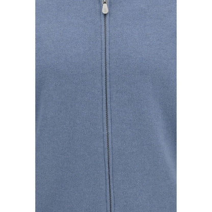 Cardigan Brunello Cucinelli bleu en cachemire