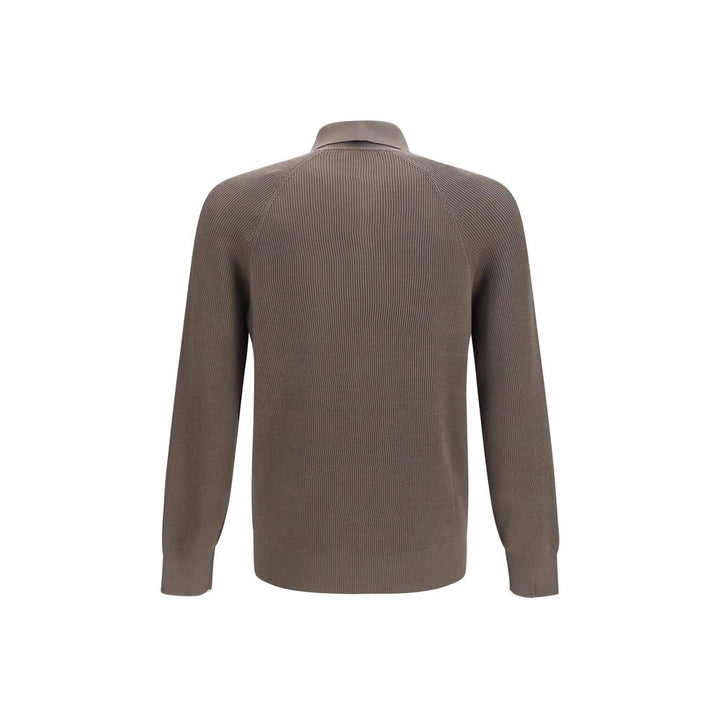 Brunello Cucinelli Brown Cotton Polo Shirt