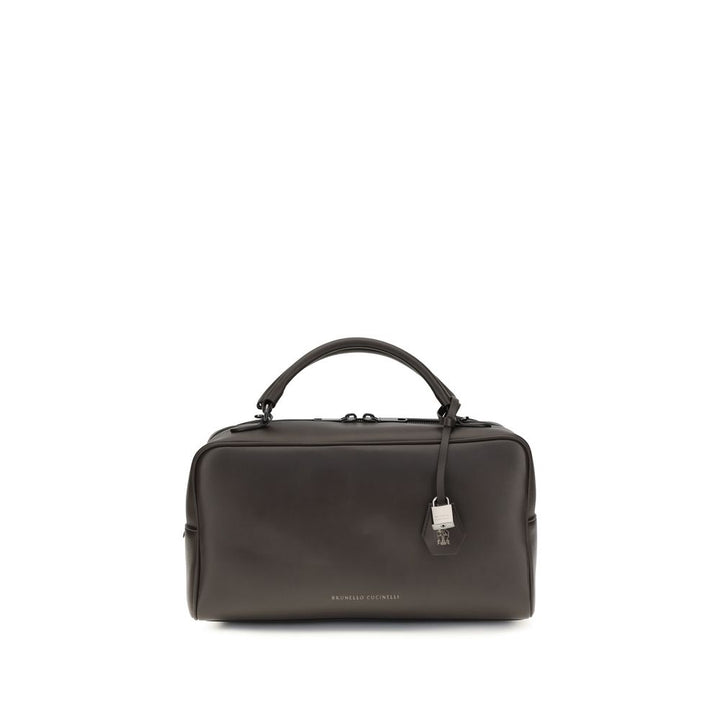Sac à main Brunello Cucinelli en cuir de veau marron Bos Taurus