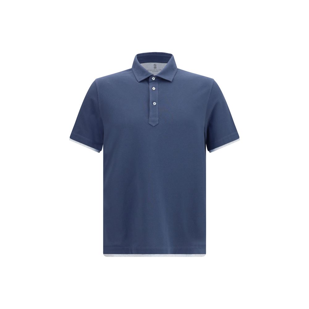 Brunello Cucinelli Polo en coton bleu