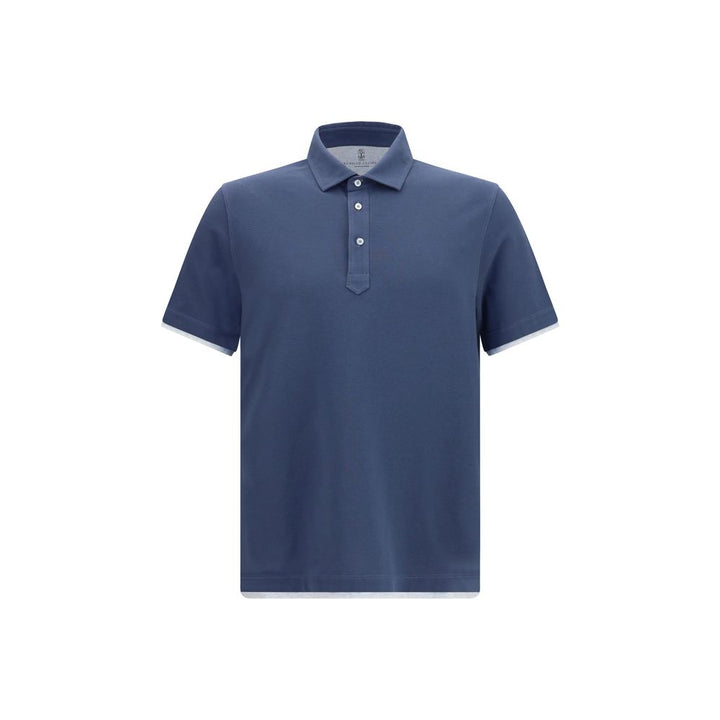 Brunello Cucinelli Polo en coton bleu