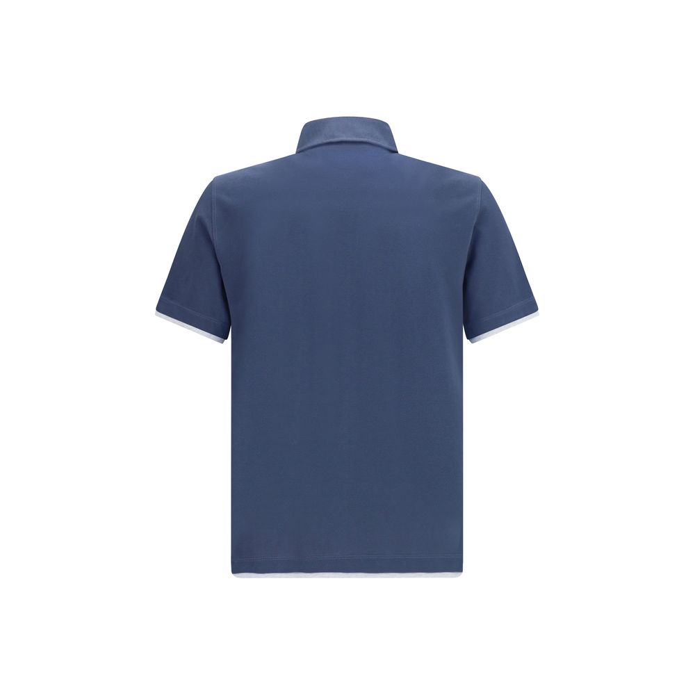 Brunello Cucinelli Polo en coton bleu