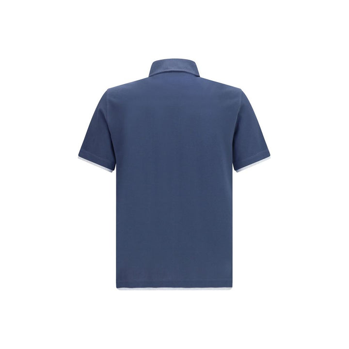 Brunello Cucinelli Polo en coton bleu
