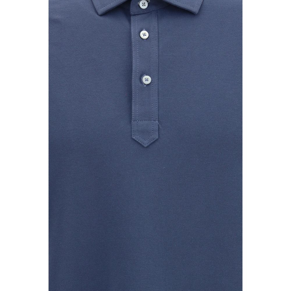 Brunello Cucinelli Polo en coton bleu