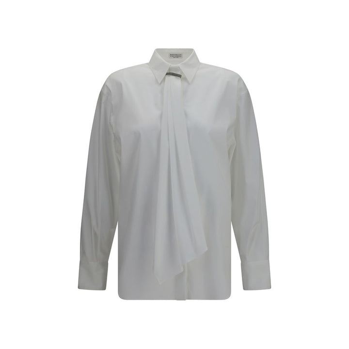Camisa de vestir blanca de algodón Brunello Cucinelli