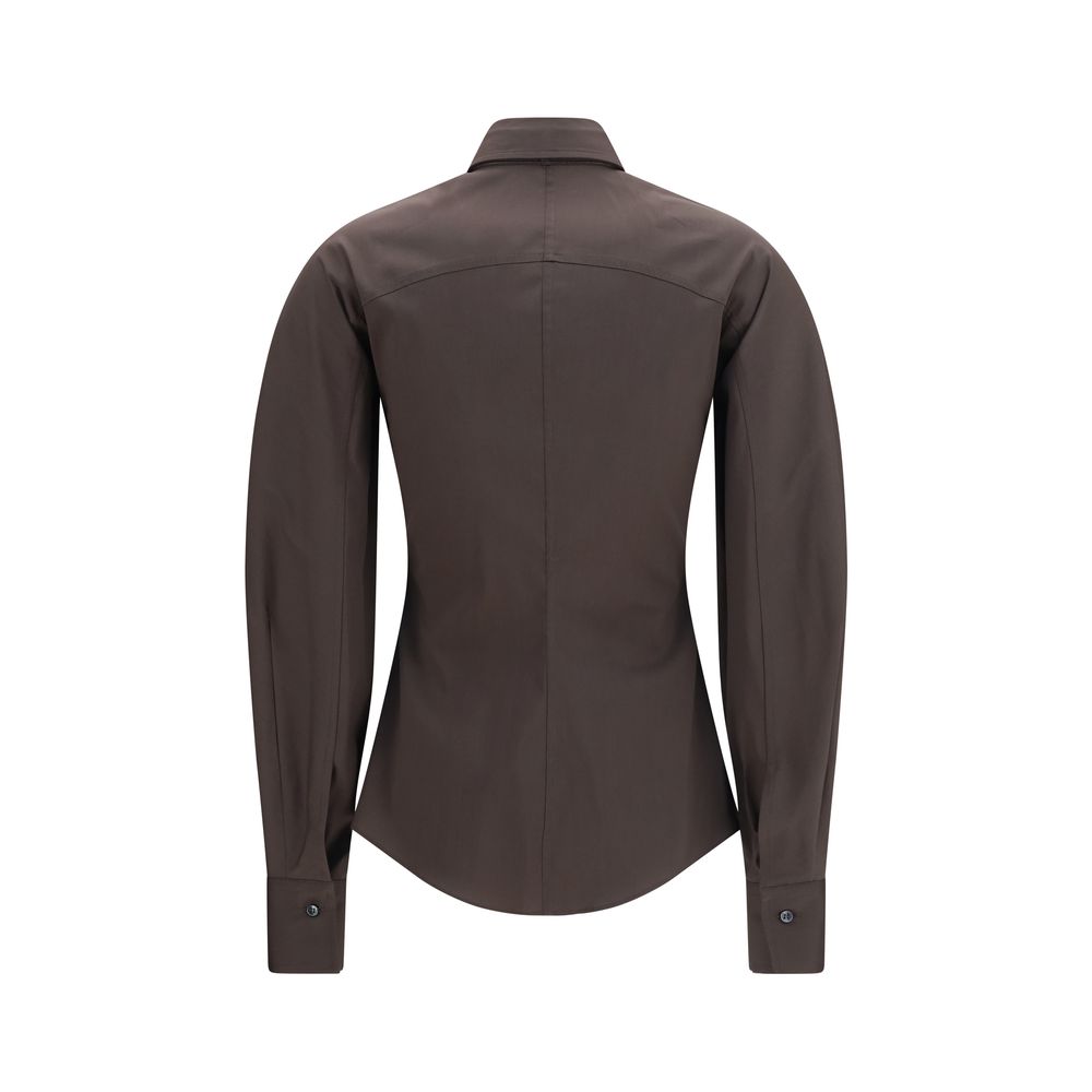 Camisa de vestir Brunello Cucinelli de algodón marrón