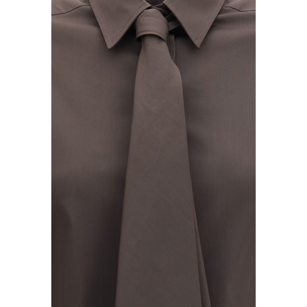 Camisa de vestir Brunello Cucinelli de algodón marrón