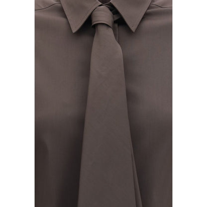 Camisa de vestir Brunello Cucinelli de algodón marrón