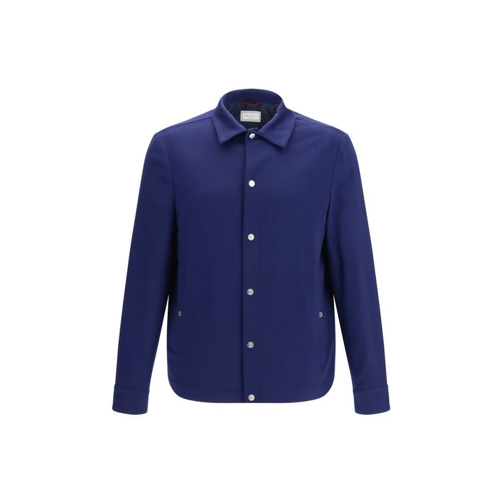 Veste longue Brunello Cucinelli en cachemire bleu