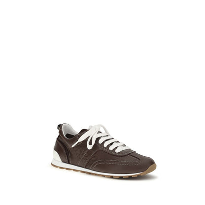 Baskets athlétiques Brunello Cucinelli en cuir de veau marron Bos Taurus