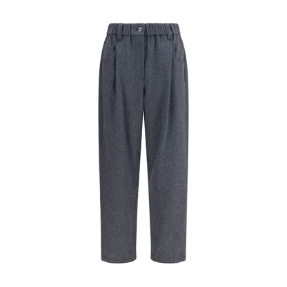 Pantalon décontracté Brunello Cucinelli en laine grise Oves Aries