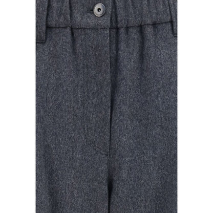 Pantalon décontracté Brunello Cucinelli en laine grise Oves Aries