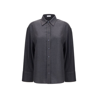 Chemise Brunello Cucinelli en laine grise Oves Aries