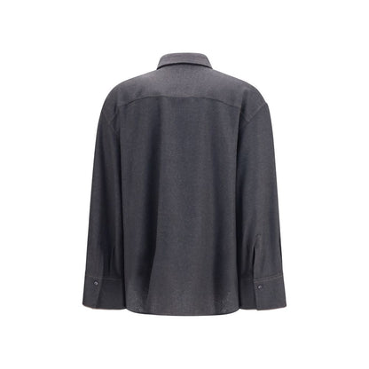 Chemise Brunello Cucinelli en laine grise Oves Aries