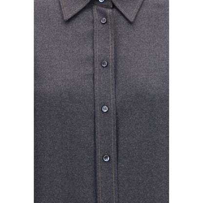 Chemise Brunello Cucinelli en laine grise Oves Aries