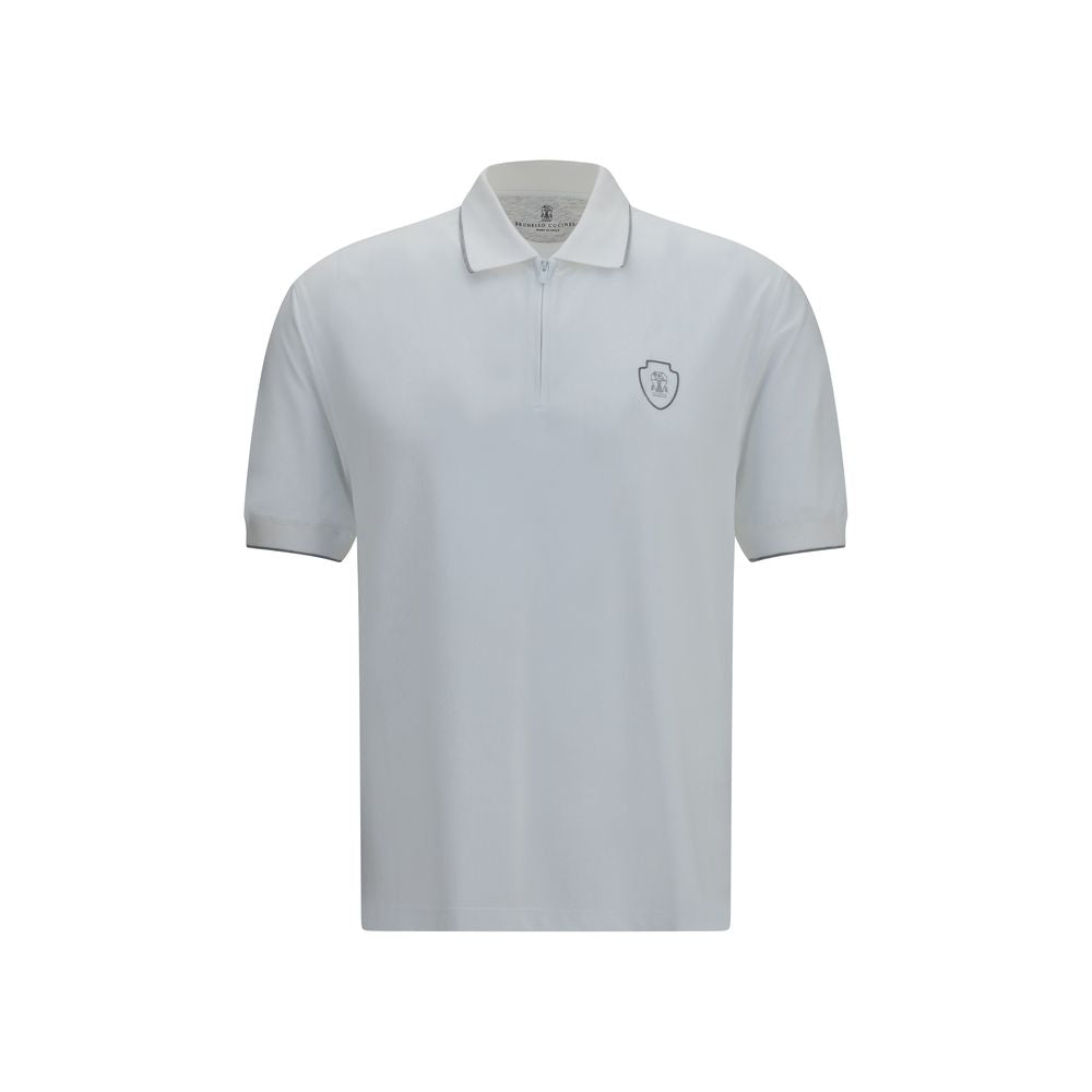 Polo Brunello Cucinelli de poliamida blanca