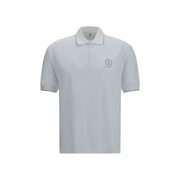 Polo Brunello Cucinelli en polyamide blanc