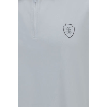 Polo Brunello Cucinelli de poliamida blanca