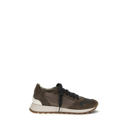 Baskets athlétiques Brunello Cucinelli en cuir de veau marron Bos Taurus