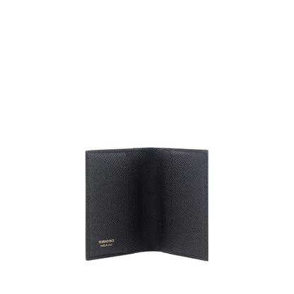 Cartera Ferragamo de piel de becerro negra Bos Taurus