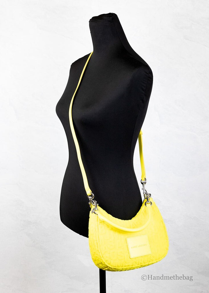 Marc Jacobs Monogram Terry Fabric Golden Kiwi Hobo Shoulder Bag Purse