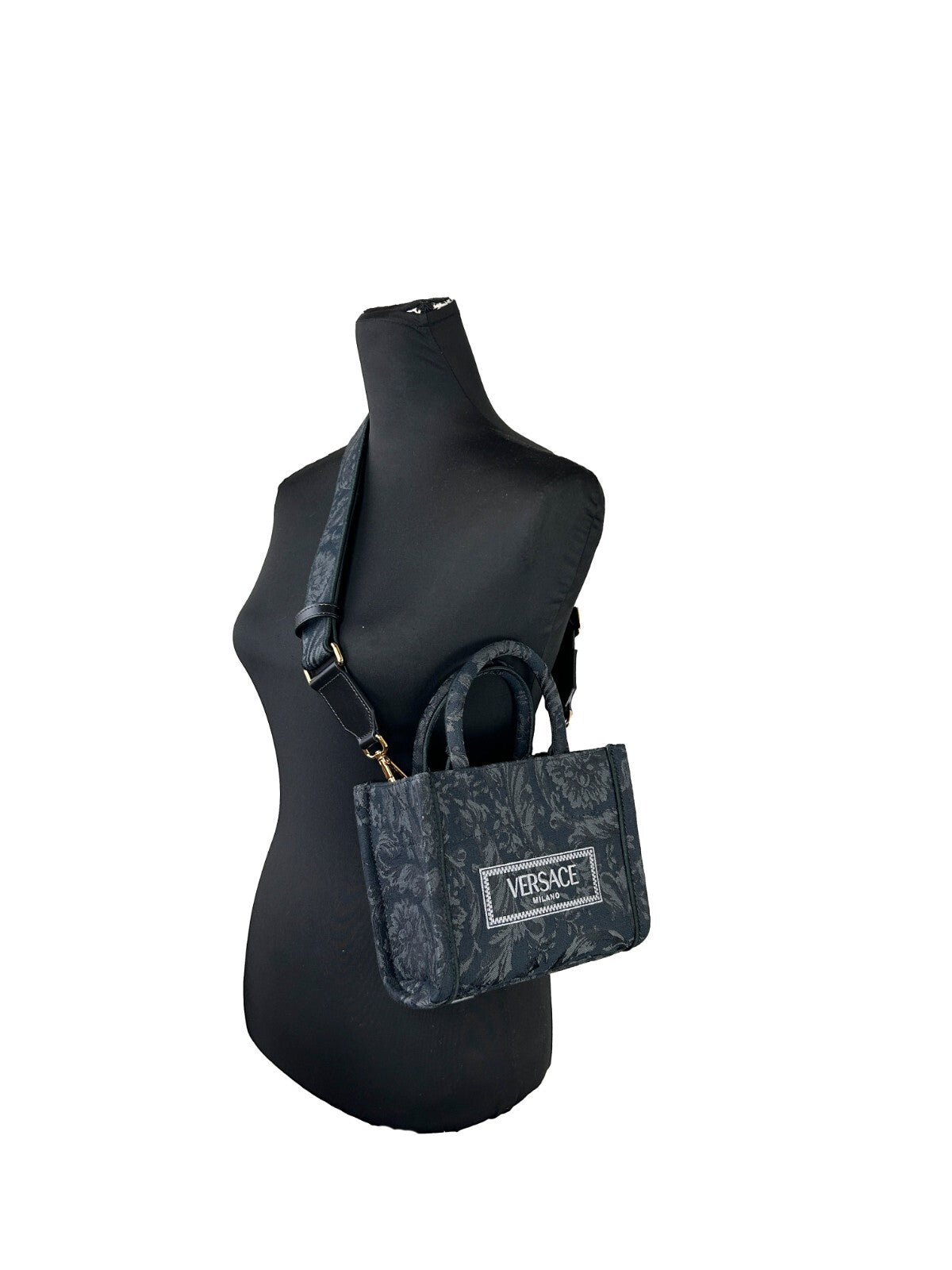 Bolso de compras 'Extra Small Athena' de Versace para mujer, en negro