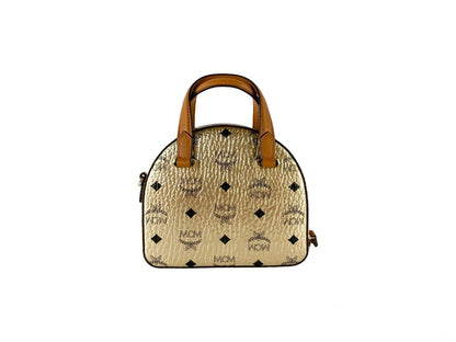 MCM Half Moon Mini Round Top Tote Crossbody Bag