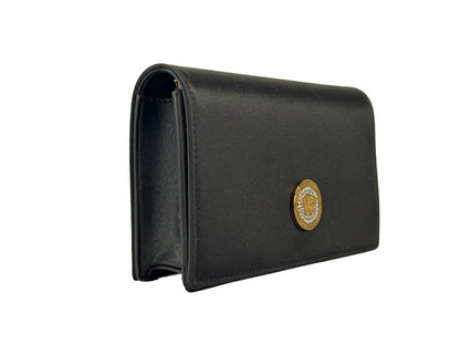 Cartera bandolera mini de cadena Versace negra