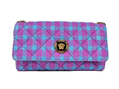 Bolso bandolera mediano de lana y lúrex de Versace