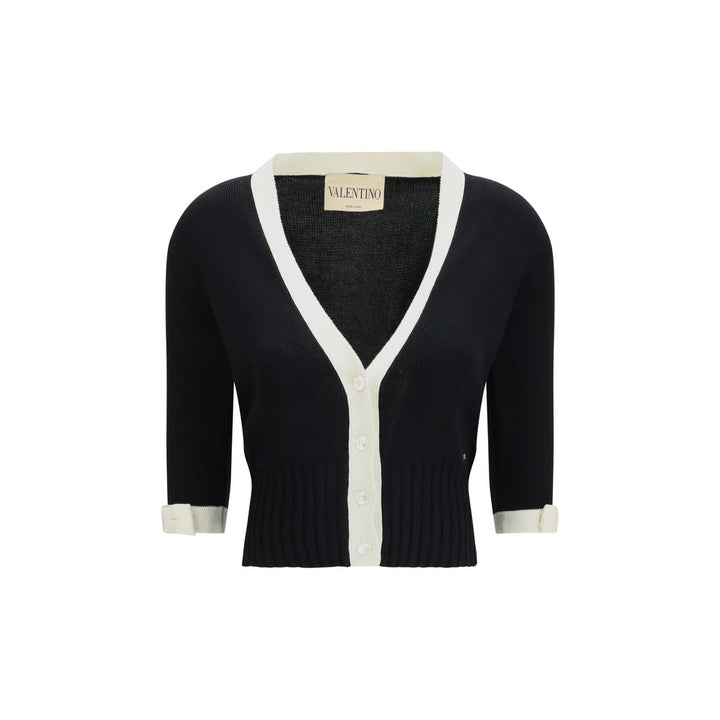 Valentino Garavani Black Cotton Cardigan