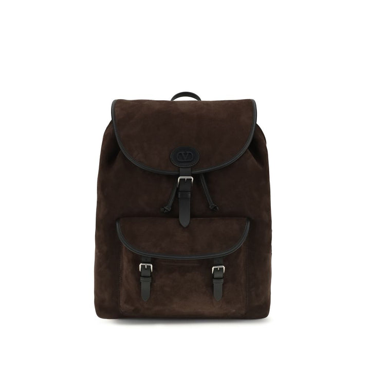Mochila Valentino Garavani de piel de becerro marrón Bos Taurus
