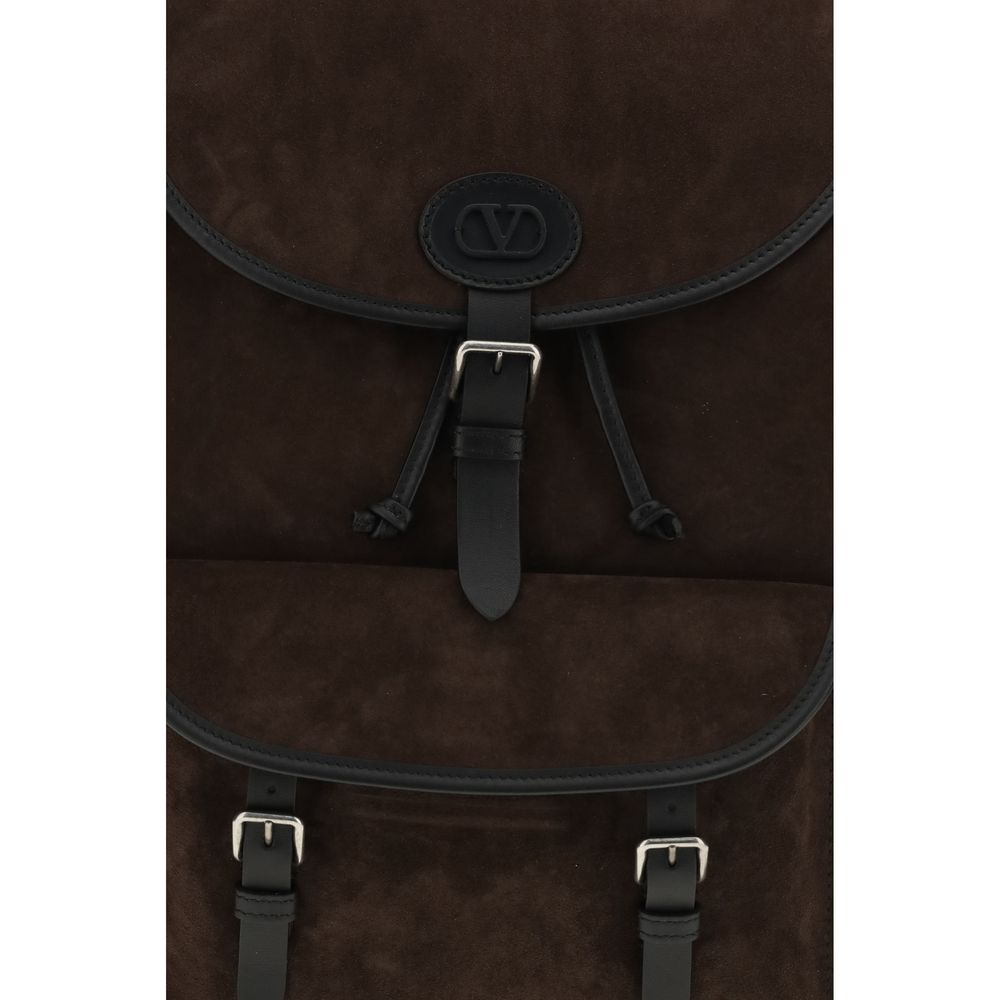Mochila Valentino Garavani de piel de becerro marrón Bos Taurus