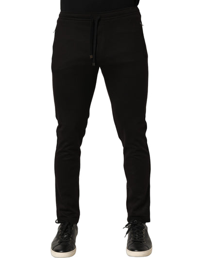 Dolce & Gabbana Pantalon de survêtement Jogger Noir en Laine pour Homme