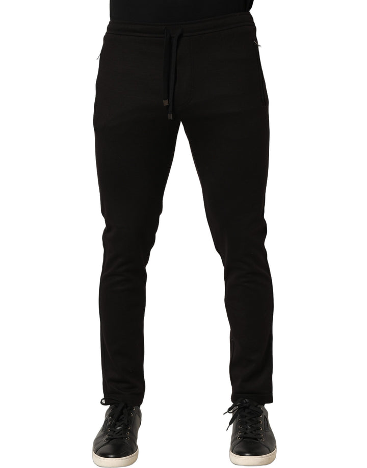 Dolce & Gabbana Black Wool Jogger Men Sweatpants Trouser Pants